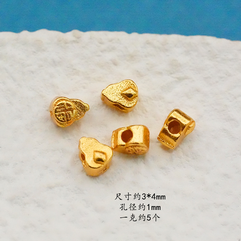 S925 Silver Plated with 24K Gold Spacer Beads DIY Bracelet Accessories Gold Spacer Beads for Handmade Beading Materials