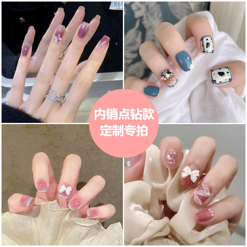 To map and sample collection of fake nails finished wholesale waterproof detachable net red with wearing nail pieces To map and sample collection of fake nails finished wholesale waterproof detachable net red with wearing nail pieces