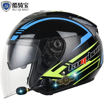 Motosiklet kaskı (dəbilqə) – Helmet Helmet Cross Border - bright-black-phantom-fiber-double-lens-m