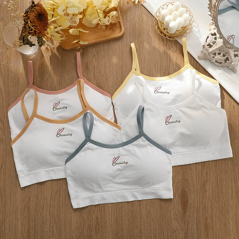 Развивающее нижнее белье для девочек, детский маленький жилет для девочек и студентов с нагрудной накладкой, удобная антисветовая лямка, обернутая грудью