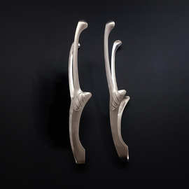 不锈钢牛角夹食品夹韩式烤肉夹面包烧烤日式料理食物夹圆头面包夹