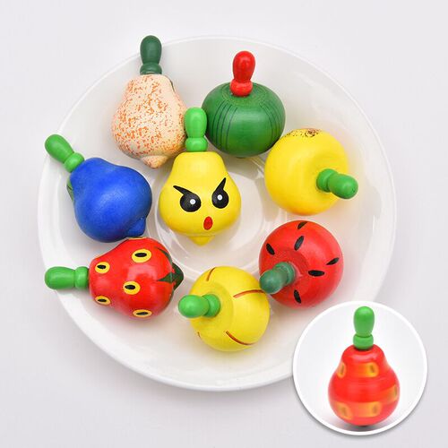Manual rotating top for boys and girls born in the 80s wooden toy children's wooden small top kindergarten teaching aids gadgets