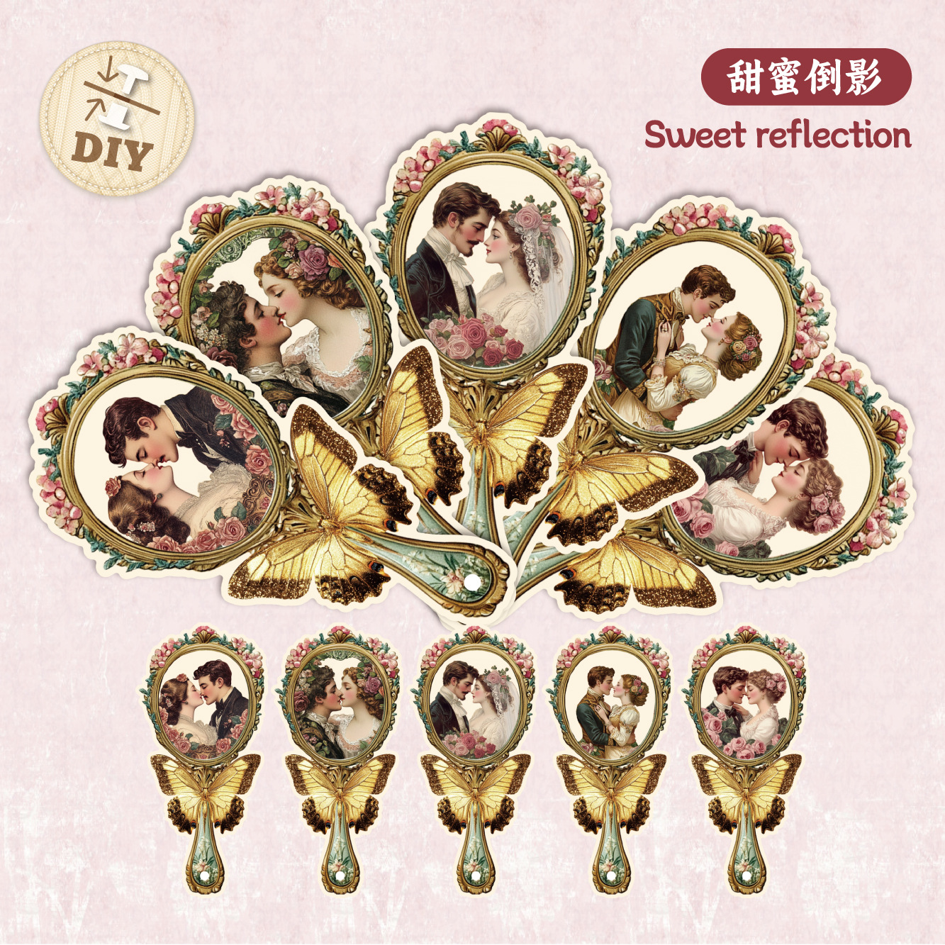 Retro Story Fan Marcador de papel Serie Vido Creatividad retro Material de cuenta manual de forma especial Material de decoración