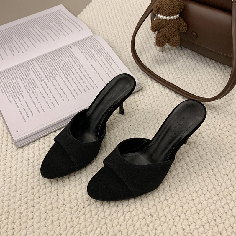 Foreign Trade Plus-size Sandals Women, 2025 Summer New Cross-border Style, Pointed Toe Stiletto Fish Mouth Slip-on_vogvips.com