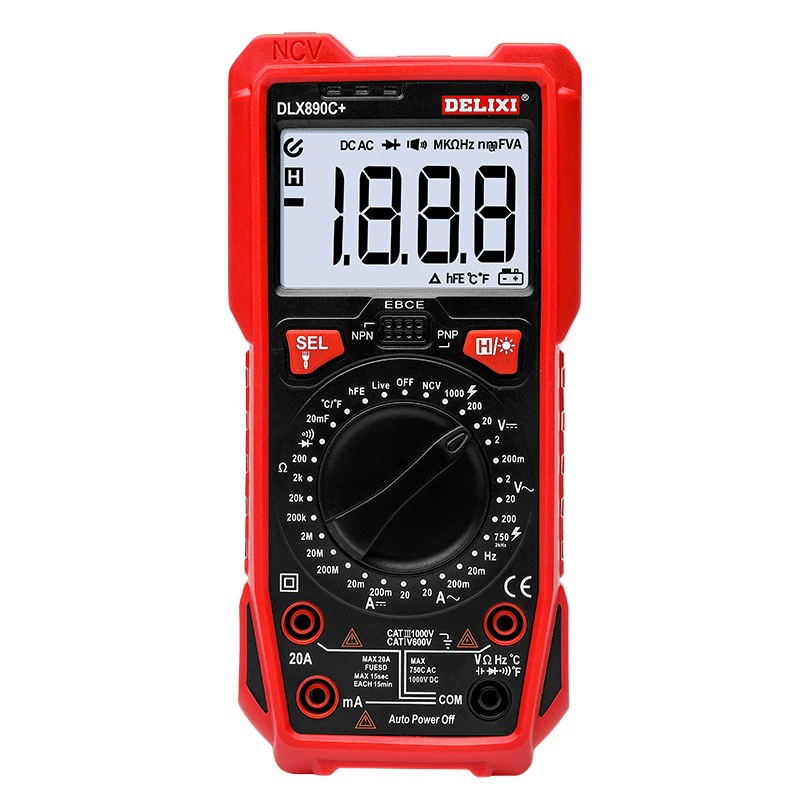 Цифровой мультиметр Delixi, ударопрочный прибор, высокоточный, специально для обслуживания, универсальный, для электриков, с цифровым дисплеем, двухрежимный (измерение напряжения)