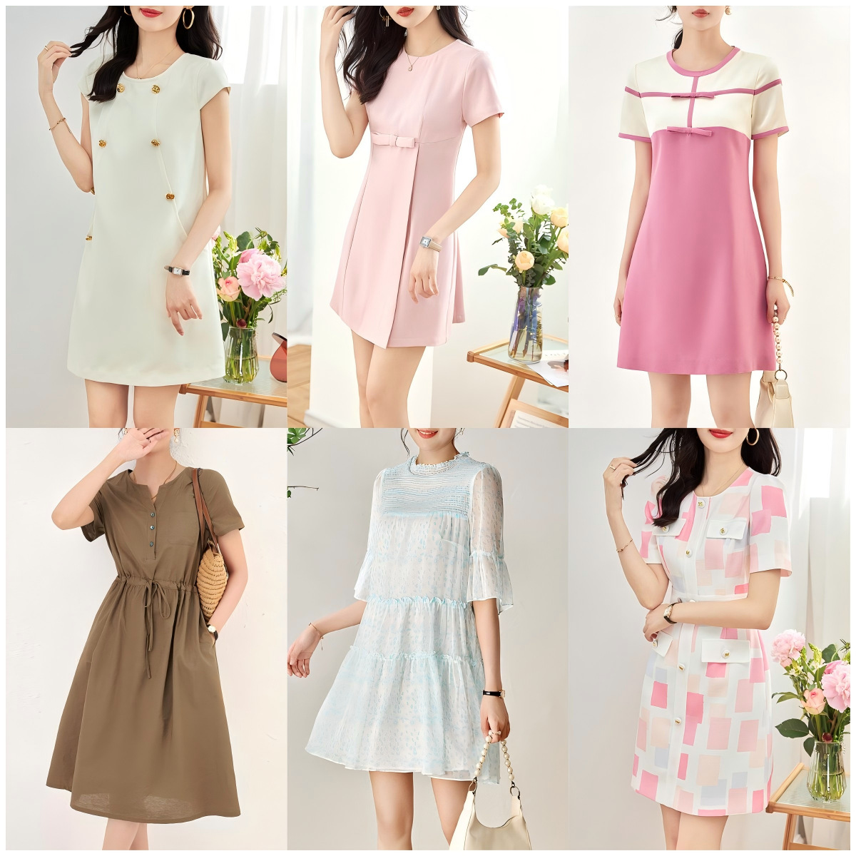 Đầm maxi nữ thắt eo mùa hè — 2310209 - Hồng