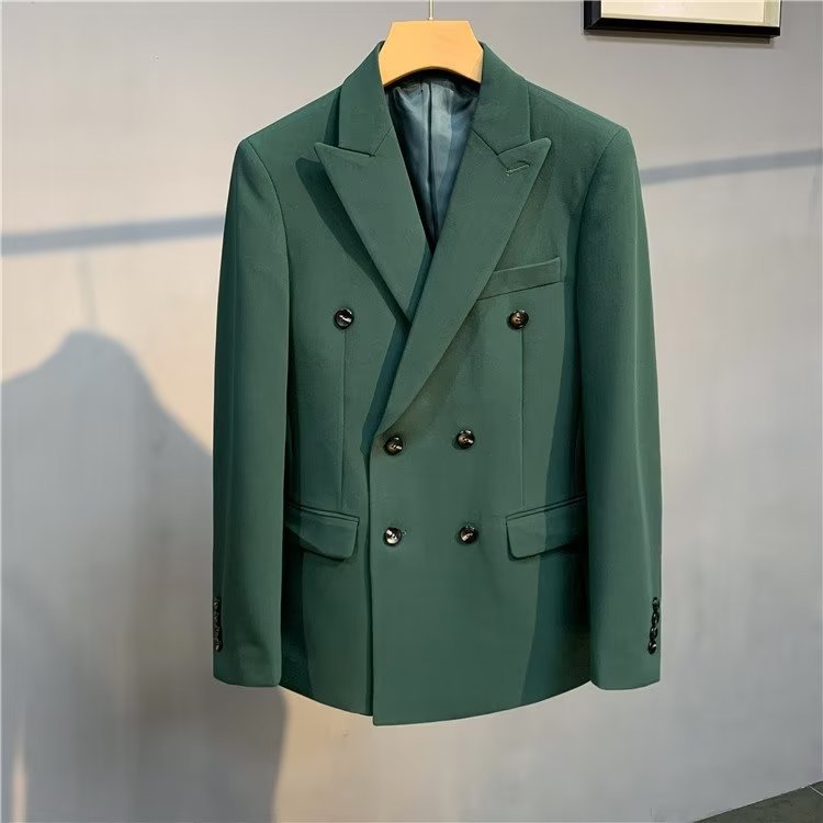 Blazer uomo doppio petto slim fit giacca elegante da uomo_voghion.com