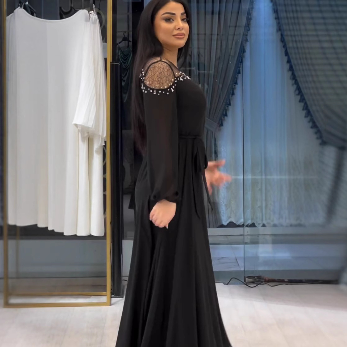 2025 Spring New Cross-Border Embroidered Middle Eastern Turkish Arab Dubai Muslim Women's Fashion Dress_ecoleips.com