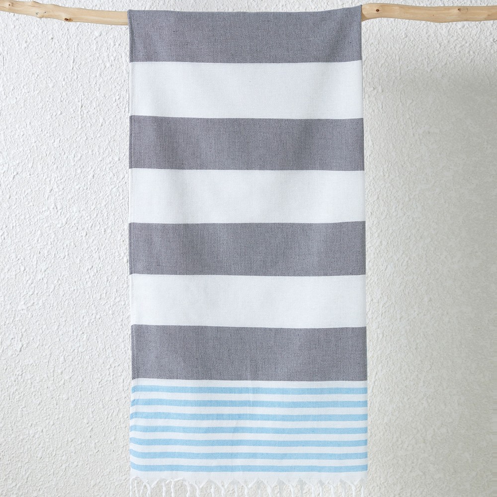 Toalla turca de algodón teñido en hilo, manta de playa de secado rápido con rayas