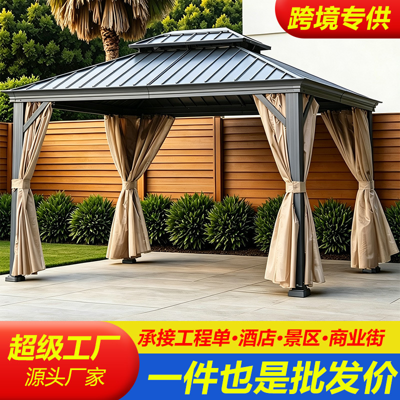 Outdoor Aluminum Alloy Pavilion Villa Courtyard Garden Awning Terrace Roof Outdoor Leisure Pavilion Garden Pavilion