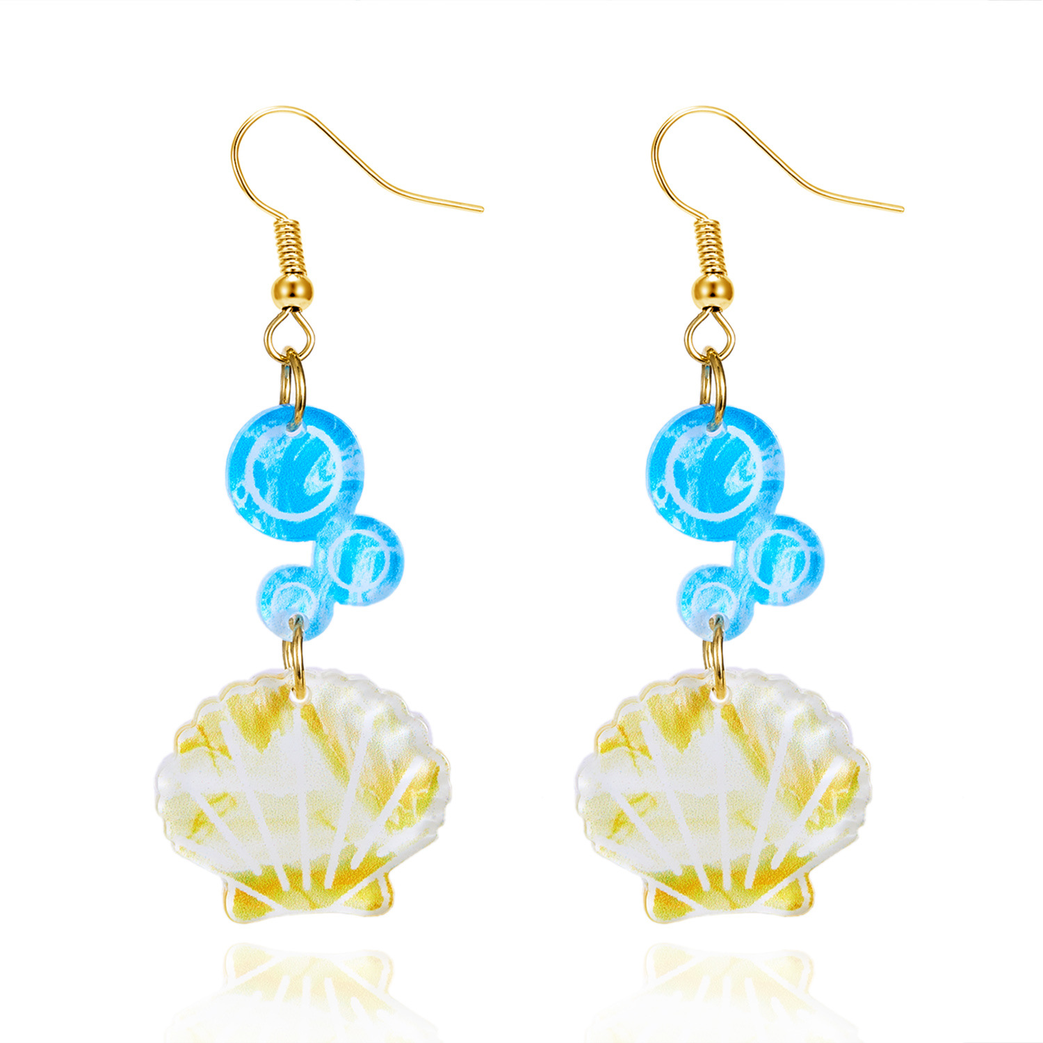 11g Weight Alloy Ear Needle Material Drop Earrings Classification 1 Pair Quantity Holiday, Daily Occasion Acrylic Material Starfish Pattern Spring&Summer Season Women's Gender Plating Design Vacation, Classic Style Style 1 Pair Vacation Classic Style Starfish Plating Acrylic Drop Earrings 23