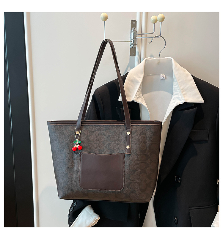 Classic Zipper Tote Bag, Daily Commute Shoulder Handbag, Large Capacity, Multiple Colors Available