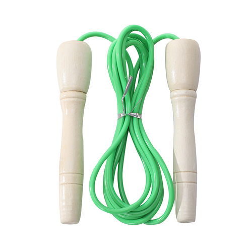 Direct Manufacturer Supply Simple Screw Wood Handle 2.5M Plain Color Rubber Jump Rope Fitness Fat Burning Weight Loss Exercise Equipment