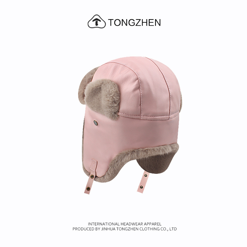 Gorro lei feng de couro para inverno com proteção de orelhas_voghion.com