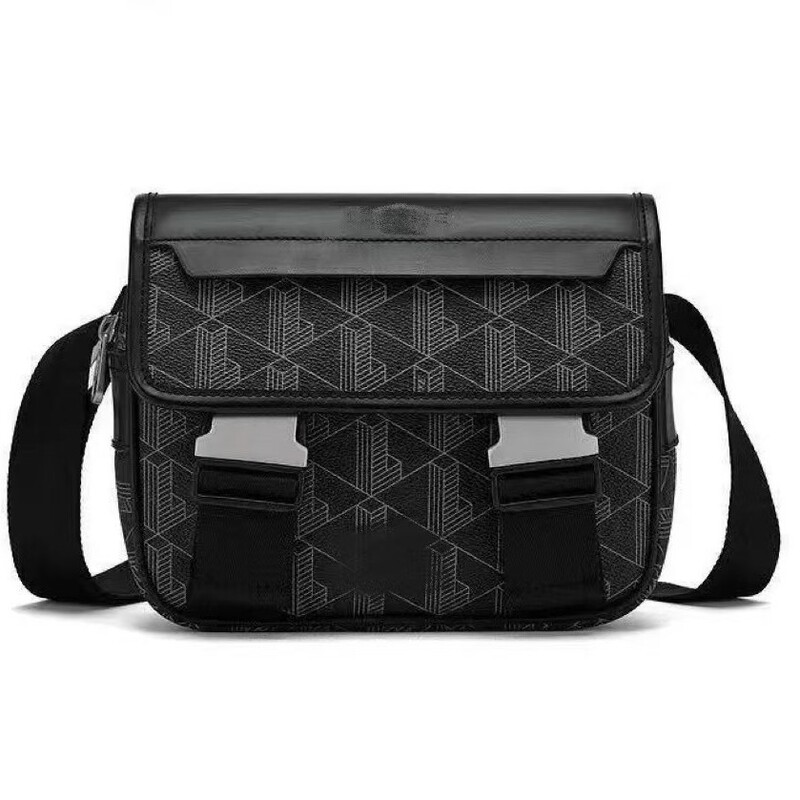 New Cross-Border Trendy Brand European and American Retro Printed Pu Men's Shoulder Bag Casual Fashion Crossbody Bag Horizontal Version Trendy Men's Handbag