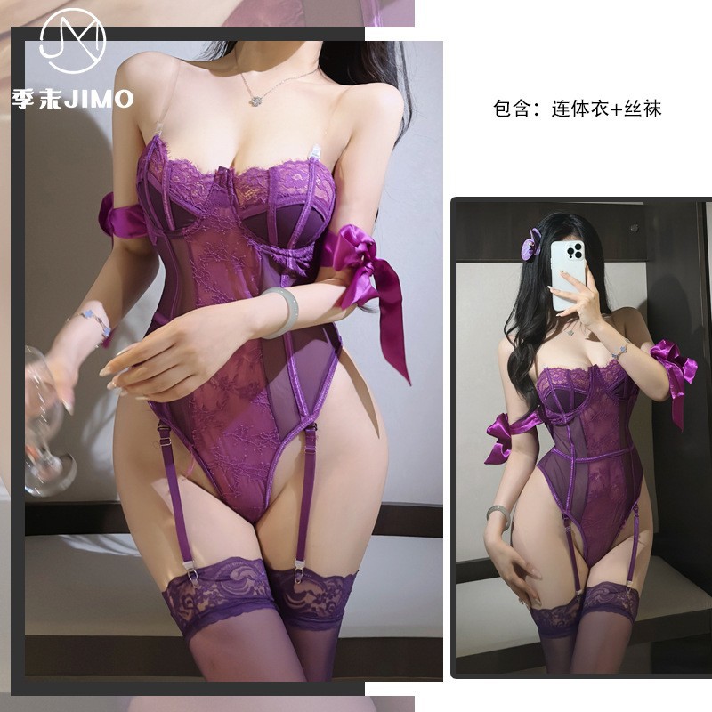 보라색 + 스타킹