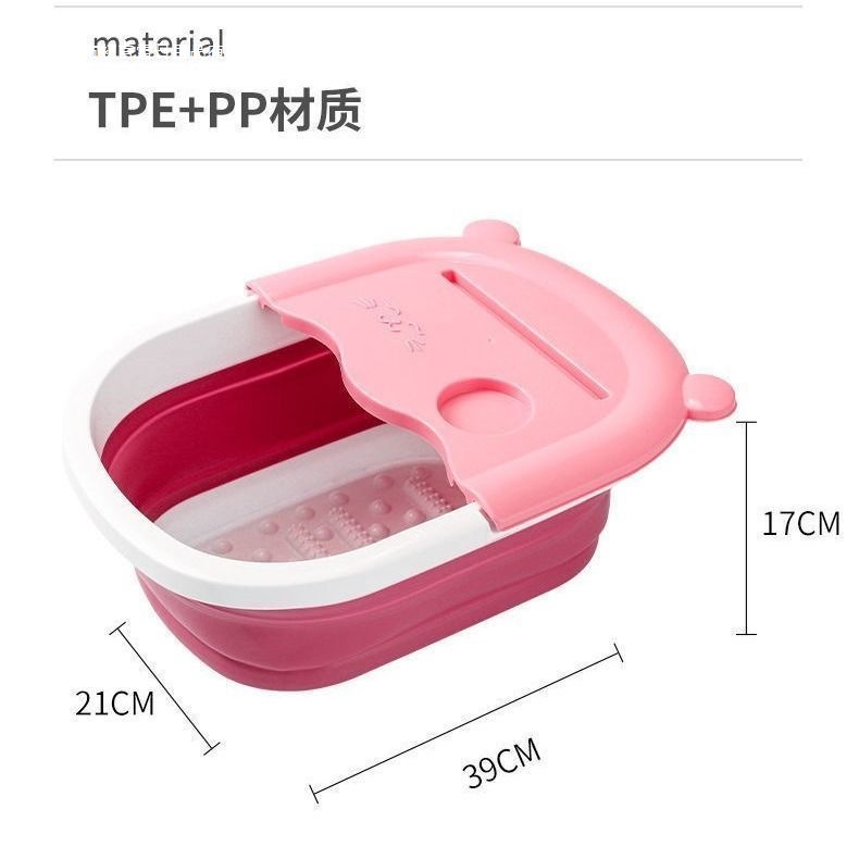 热卖hellokitty泡脚桶学生宿舍伸缩洗脚神器家用折叠泡脚盆送KT猫