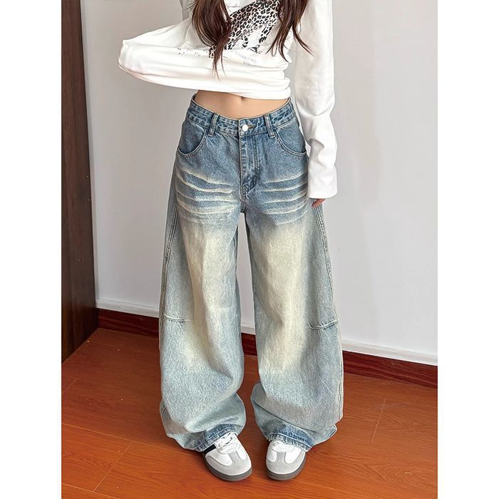 Jeans wide leg para mujer de tiro ancho y ajuste relajado_voghion.com