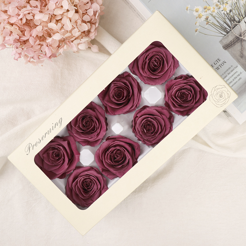 Cabeza de Rosa Preservada B+, 4-5 cm, Regalo para el Día de San Valentín Chino, Ramo de Flores Preservadas al por Mayor, Flores Secas para DIY, 520