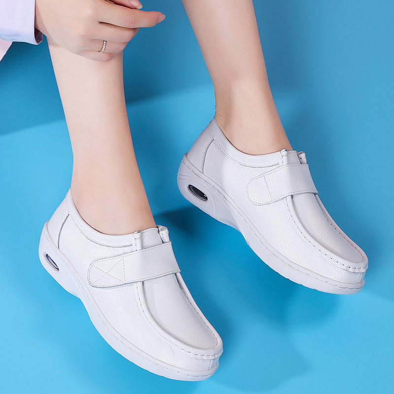 Spot air cushion soft bottom nurse shoes women's autumn and winter wedge thick bottom work shoes Velcro comfortable Medical shoes with cotton