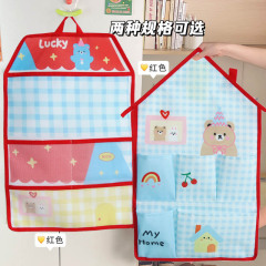 かわいい漫画のクマの収納袋寮の壁 4 コンパートメント壁掛け収納袋分類整理収納袋