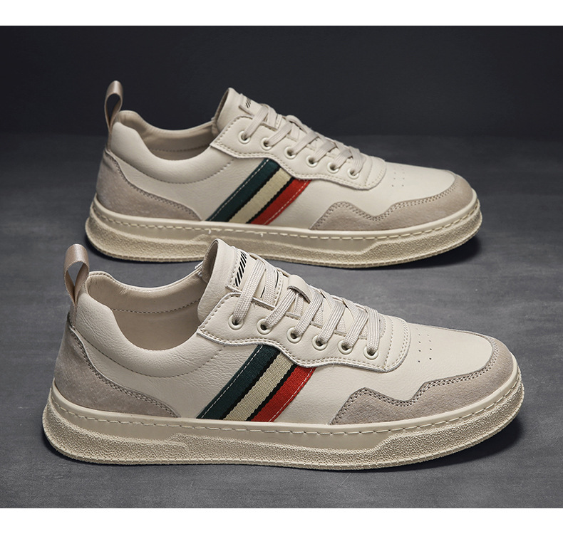 Herbst koreanische Mode lässige Turnschuhe neue Herren All-Match-Leder weichen Boden weiße Schuhe trendige Schuhe_voghion.com