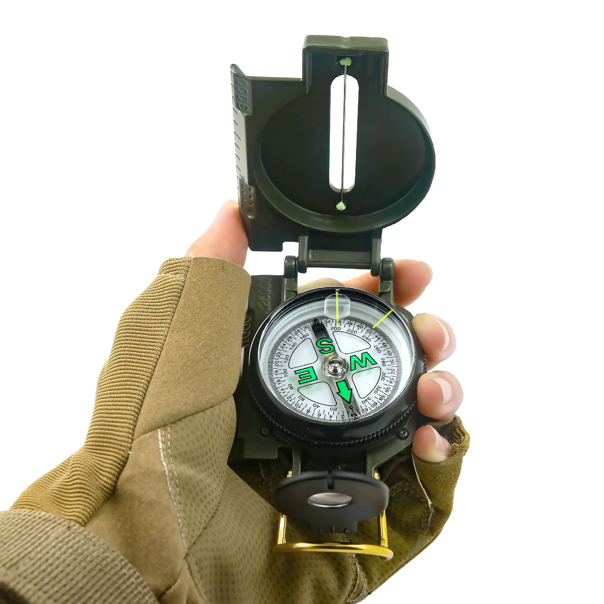 Professional quality DC45-2A American multi-function compass, metal military green north needle, outdoor travel products