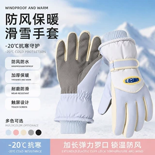 工厂直供冬季女士加绒触屏保暖手套户外电动车防寒加厚滑雪手套