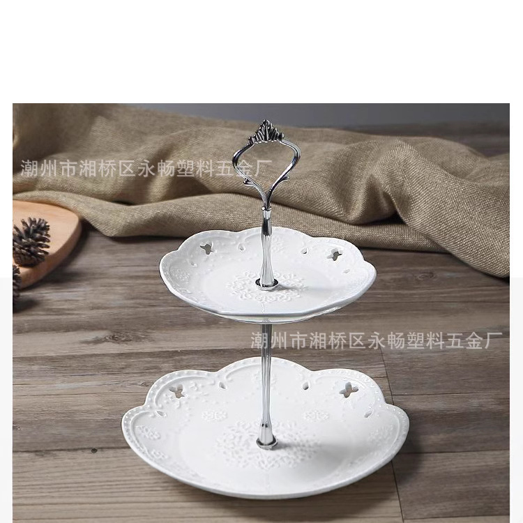 Soporte de placa de pastel en forma de corona de tamaño pequeño Placa de fruta de aleación de zinc percha Placa de hardware Placa de aperitivo Placa de fruta mango