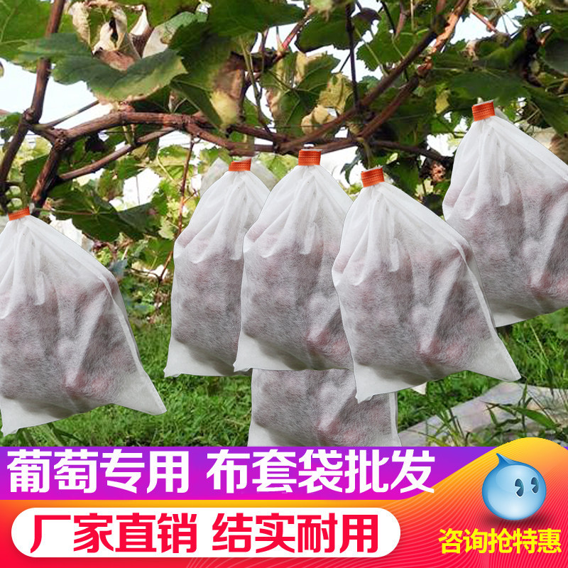 无纺布水果套袋丝瓜袋透气半透光通用水果套袋扎丝一体防虫袋