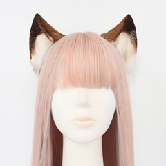 Drop-shipping chocolate and vanilla-themed COS cat-ear hairband — plush anime convention beast-ear headwear accessory