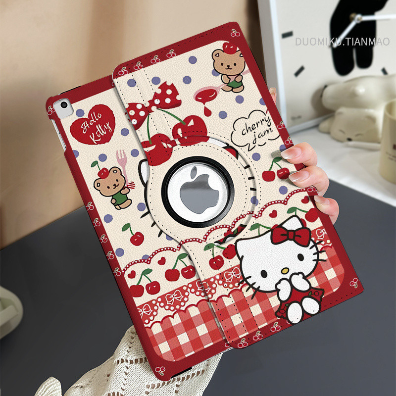 Cherry Kitty cat ipad9 protective case MINI7 rotatable pro2024 leather case air6/5/4 pen 10 generations