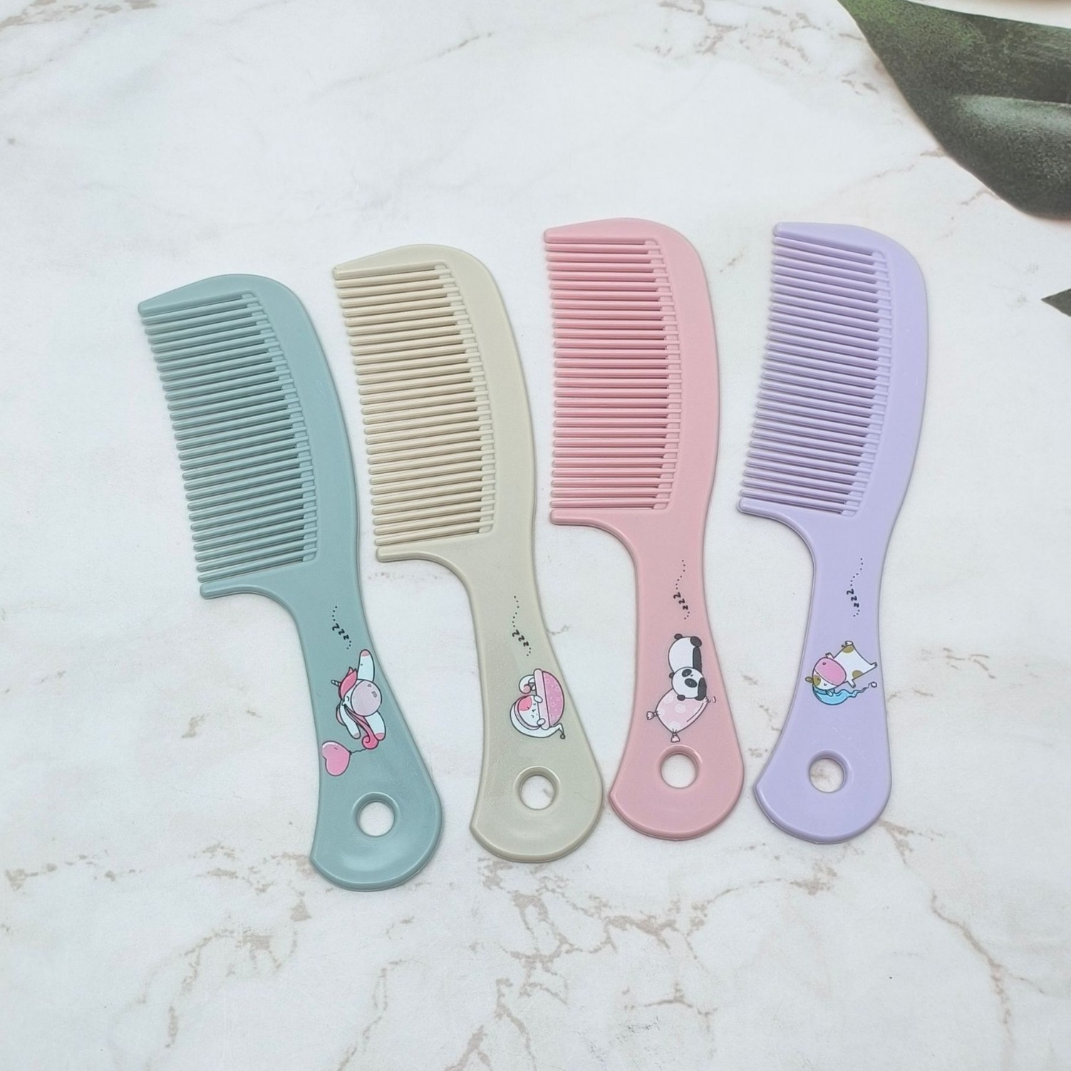 Nuevo juego de espejo de peine de dibujos animados con mango espejo pequeño peine de plástico de forma linda espejo de maquillaje de mano