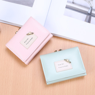 2024 New Korean Style Women's Wallet Female Short Student Small Fresh Mini Wallet 70% off Stacked Coin Purse Trendy