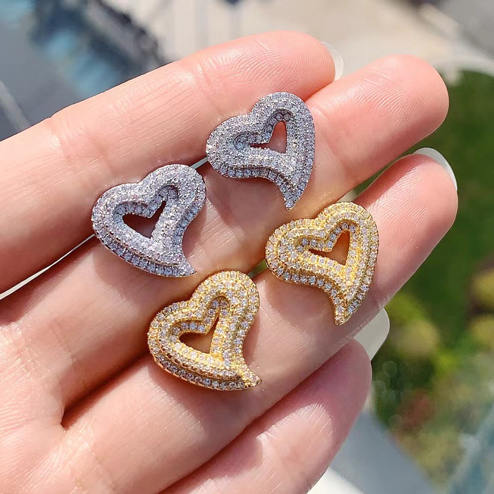 Hohle Herz Ohrstecker Retro Luxus Ohrschmuck Elegant Damen_voghion.com