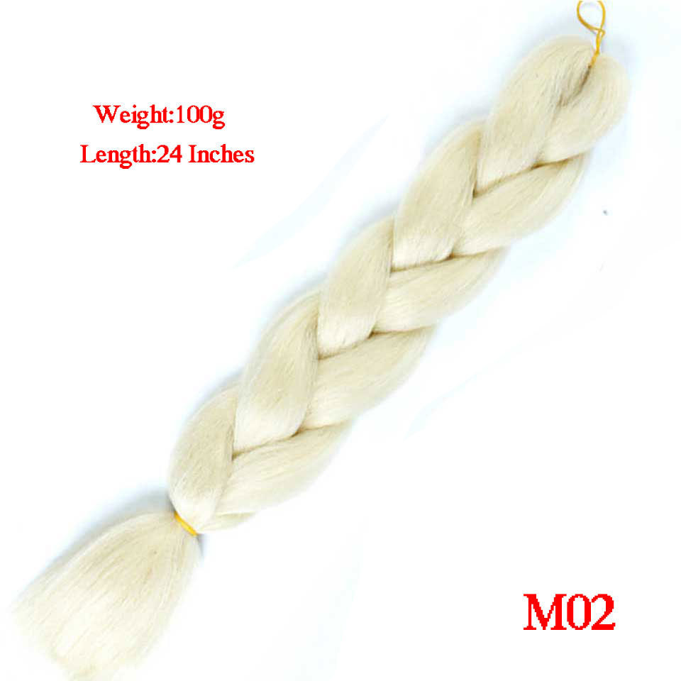 Peruca de comercio exterior gran trenza color gradiente africano gran trenza fibra química de alta temperatura seda trenza pelucina trenzada extensión de pelo