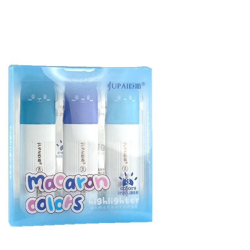 Resaltador a base de agua de cabeza suave, marcador de gran capacidad de cabeza de gato lindo de color retro, marcador clave para niños y estudiantes