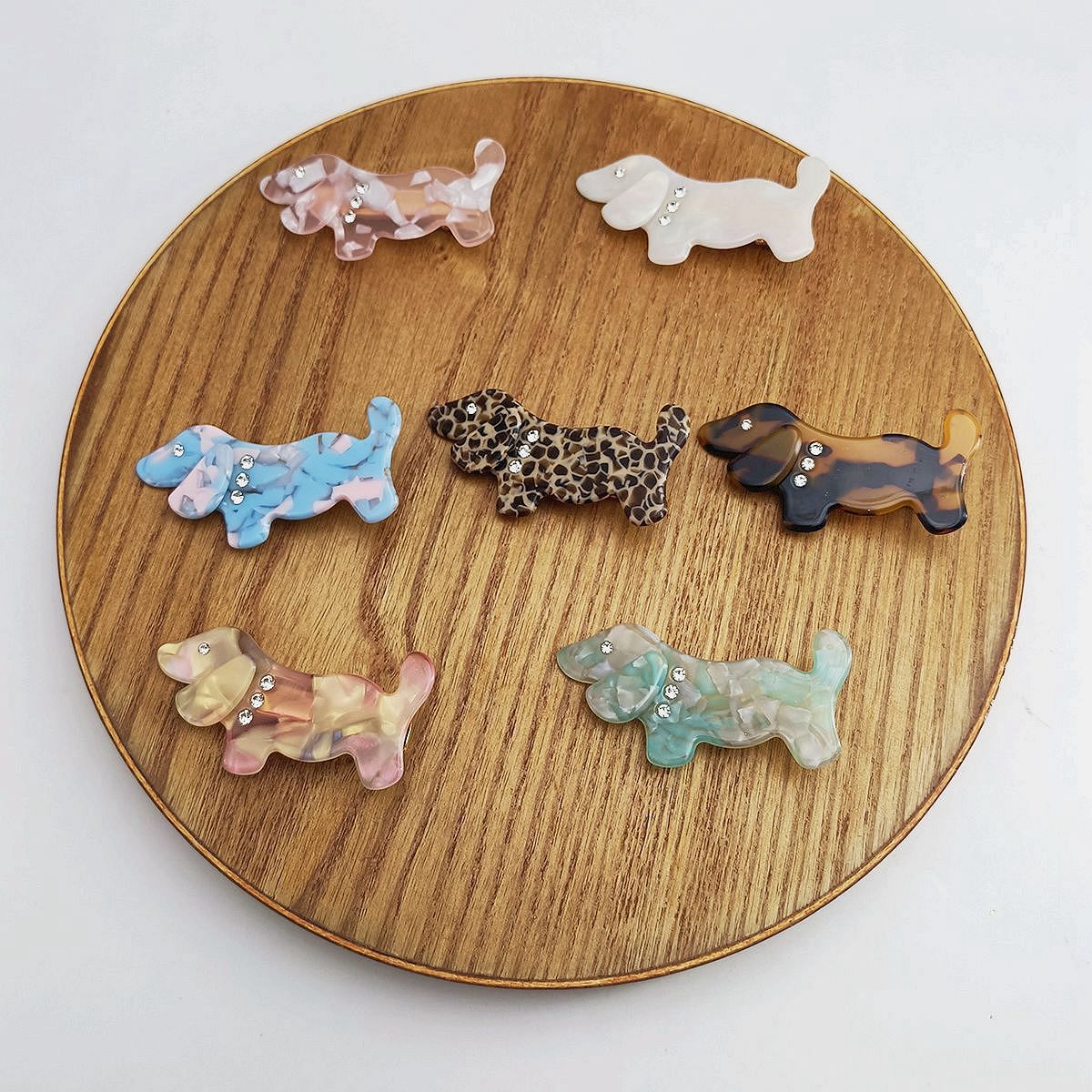 6.5cm Cute Vintage Dog Hairpin Puppy Diamond Acetic Acid Hairpin Unique Fashion Women's Duckbill Clip Accessories