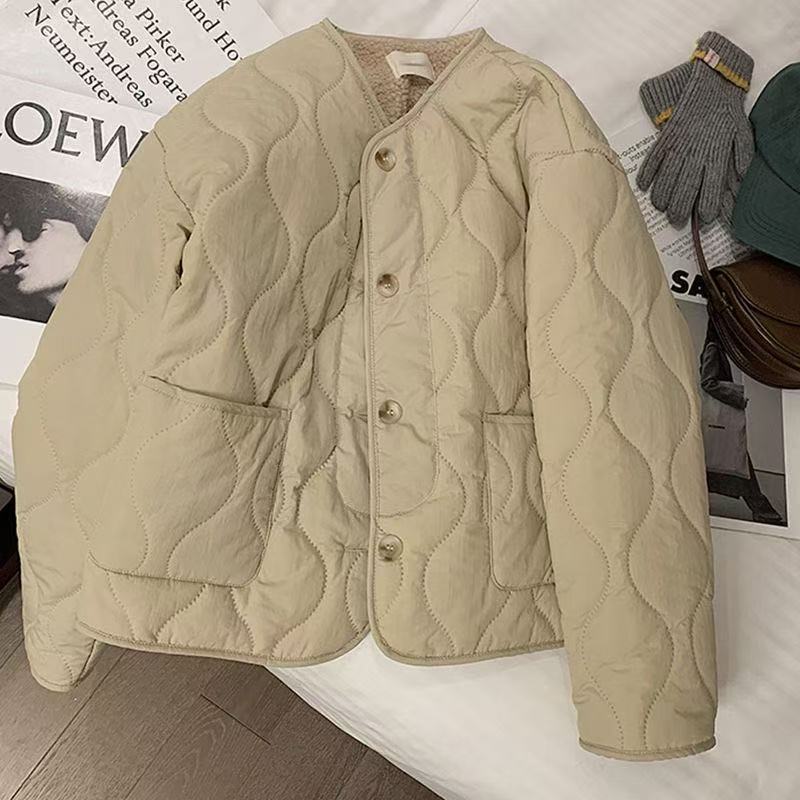 羊羔毛毛绒棉服2025秋冬新款韩版加厚加绒保暖棉衣学生春秋外套女|undefined