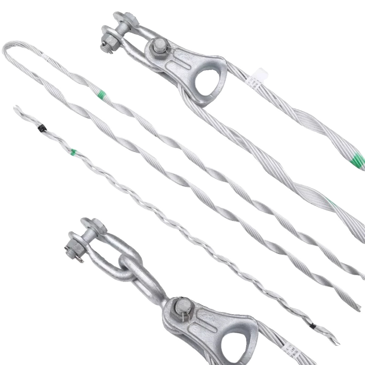 ADSS光缆耐张线夹OPGW光缆转角金具200米档距耐张串铝包钢预绞丝