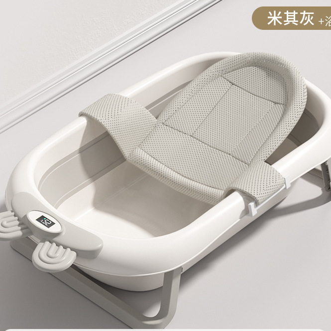 Bañera plegable para niños, bañera para bebés, bañera para bebés, puede sentarse y acostarse, baño para recién nacidos de dibujos animados grandes en casa
