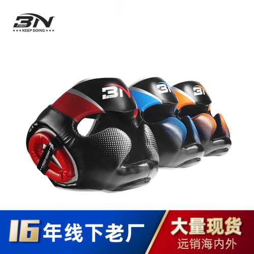 BN boxing helmet face protection and head protection fighting monkey face Sanda helmet thickened Muay Thai adult training headgear wholesale