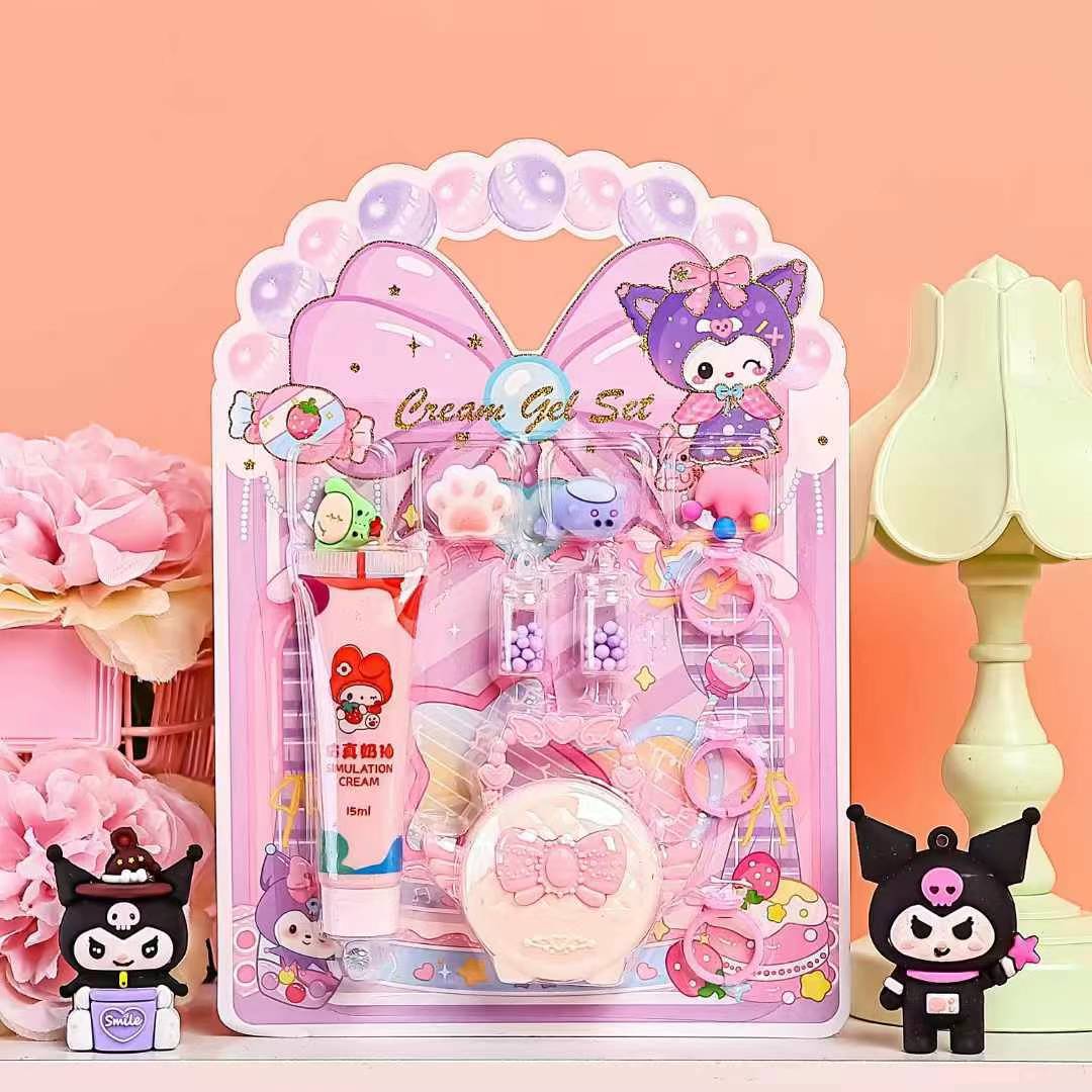 저장 가방 크림 접착제 세트 어린이 DIY 수제 에뮬레이션 우유 차 아이스크림 케이크 오크