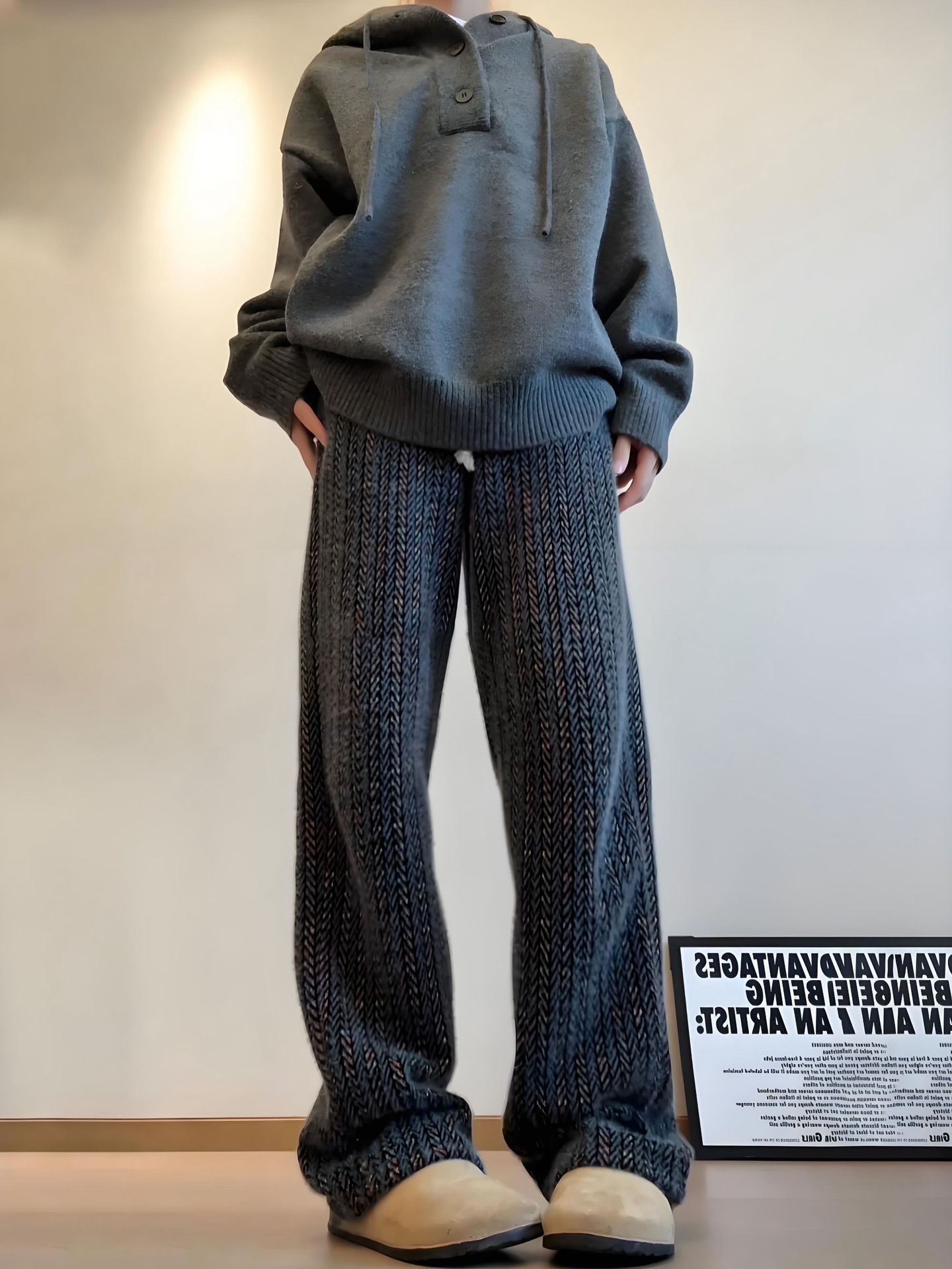 老钱风七彩条纹灯芯绒裤子男款秋冬小香风卫裤直筒美式复古休闲裤
