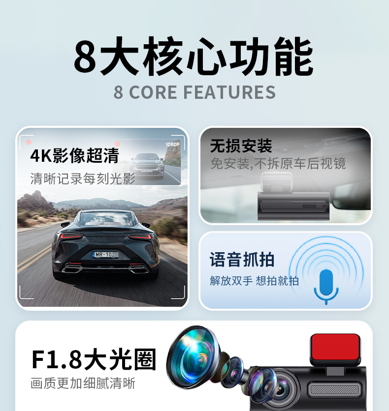 1080P HD Mini Dashcam with Night Vision Enhancement for Parking Monitoring in Car