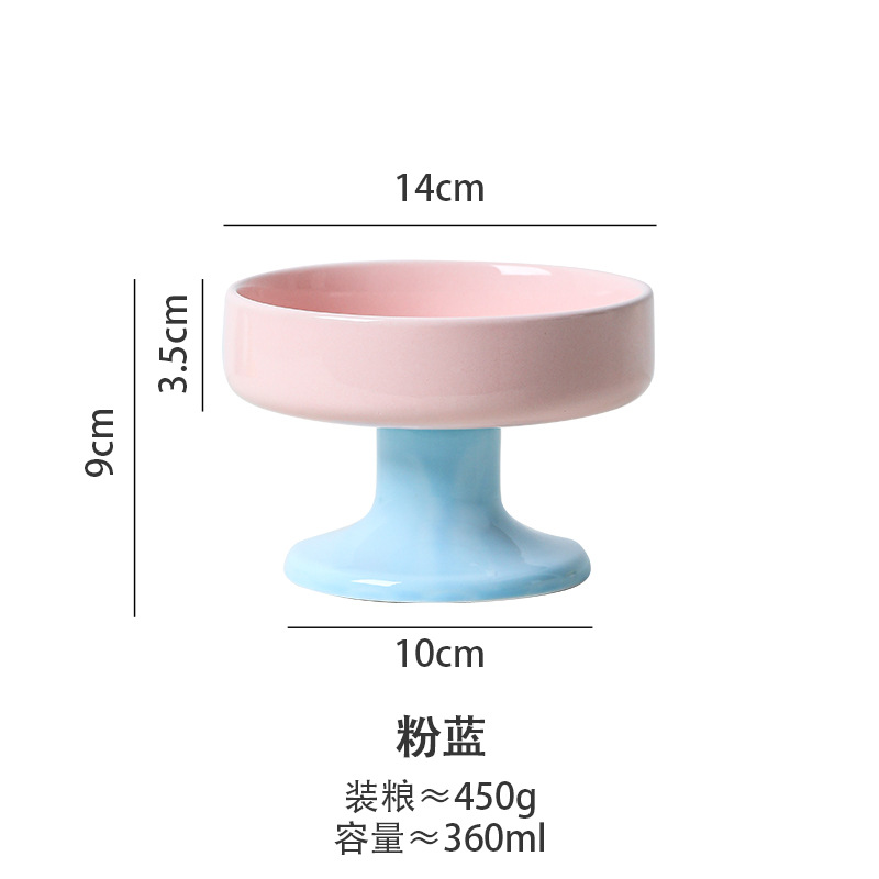 Tacos de cerámica para mascotas de patas altas para gatos, tacos para perros de alto valor de protección de la columna cervical, tacos de comida para gatos de gran calibre, tacos de arroz para gatos macarrones