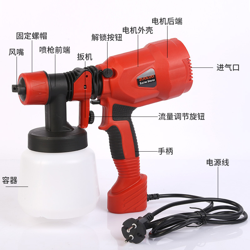 佐罗高压电动喷枪油漆乳胶漆喷漆枪多功能家用喷涂工具喷涂机|undefined