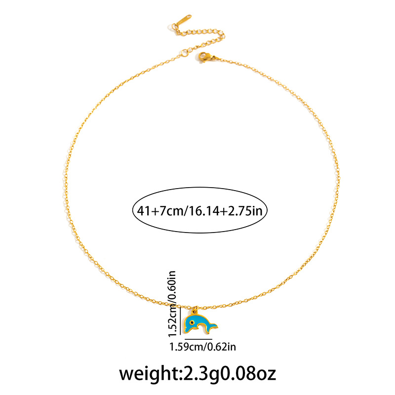6g Weight 0.03µm Gold Plating Thickness Electroplated Gold Plating Process Golden Plated Plating Material 201 Stainless Steel Pendant Material Pendant Necklace Classification 201 Stainless Steel Chain Material cable chain Chain Type 1 Piece Quantity Holiday, Daily Occasion 201 Stainless Steel Material Starfish, Dolphin, Hippocampus Pattern Women's Gender Hip-Hop Style Plating Craft Cartoon Ocean Starfish Sea Horse Pendant Necklace Women's Luxury Dolphin Clavicle Chain DIY Jewelry Titanium Steel Animal Pattern 25
