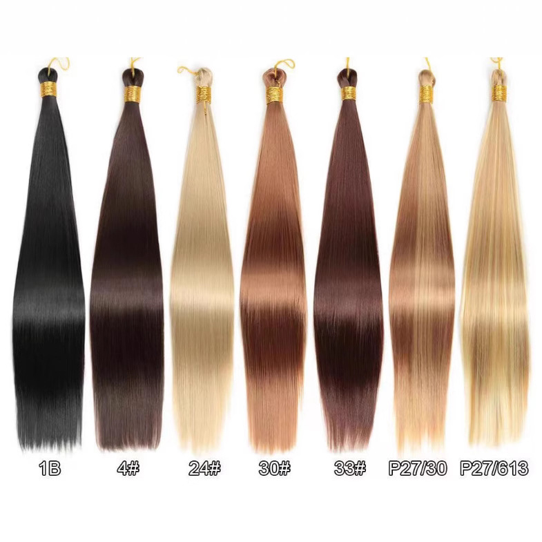Wholesale Bone Straight bulk hair 24 pulgadas de fibra química Braiding Hair