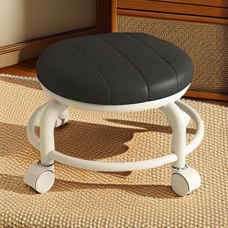Polia taburete bajo rueda universal doméstica taburete pequeño silencioso con ruedas taburete taburete taburete taburete de sala de estar taburete de niños taburete redondo